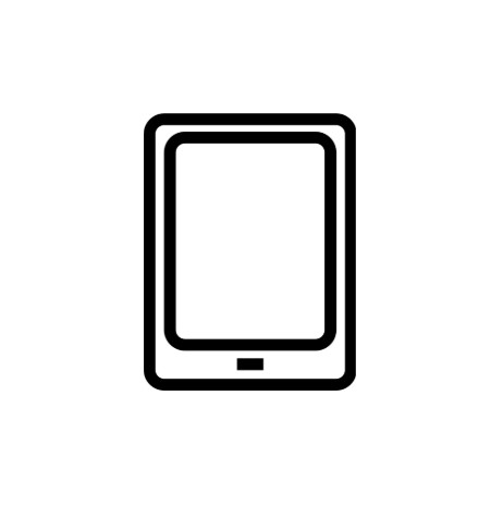 black and white tablet graphic